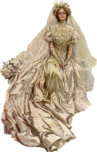 soave woman bride vintage sepia beige - png ฟรี