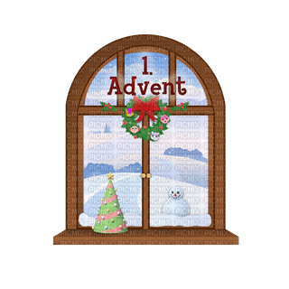 1. Advent Fenster - kostenlos png
