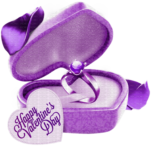 Ring.Box.Petals.Card.White.Purple - PNG gratuit