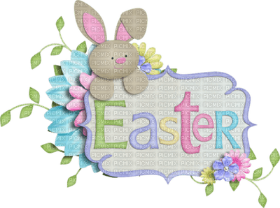 Kaz_Creations Deco Text Logo Easter Colours - nemokama png