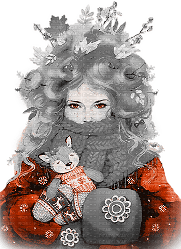 soave woman fashion  autumn winter leaves toy - png gratis