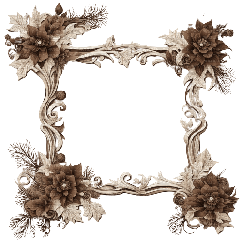 sepia christmas winter frame - δωρεάν png