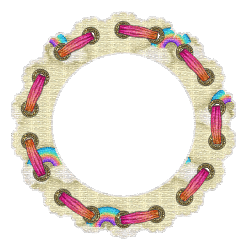 Frame. Circle. White and pink. Leila - Zdarma animovaný GIF