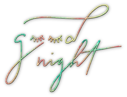 soave text good night pink green yellow - 免费PNG