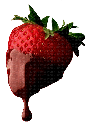Erdbeere in Schokolade - Gratis animeret GIF