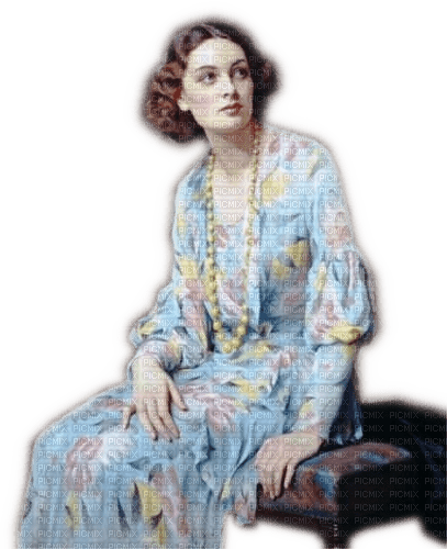 Rena Vintage Woman blue Frau - Free PNG