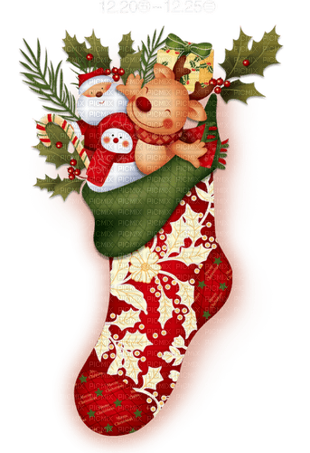 Christmas  Santa socks  deco red green - безплатен png