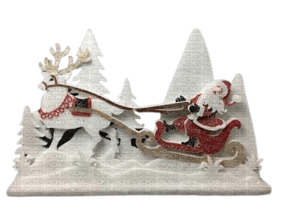 Decorazione con Santa Claus e renna - png ฟรี