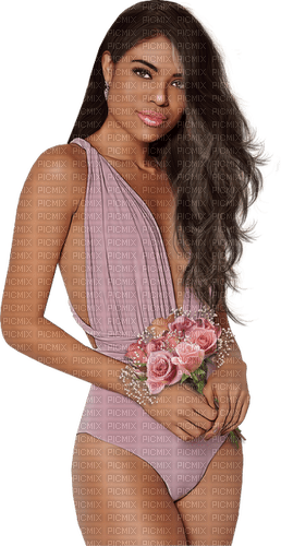 Woman with roses. Leila - kostenlos png