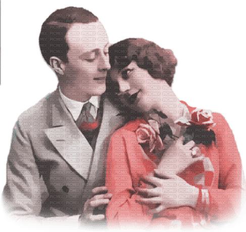 soave couple vintage flowers pink teal - zadarmo png