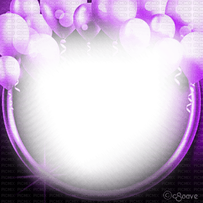 soave frame circle birthday balloon purple - gratis png
