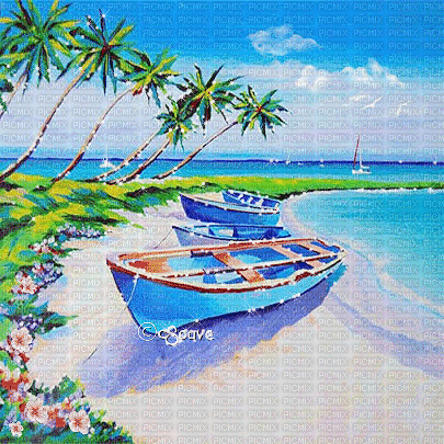 soave background animated summer  tropical beach - GIF animate gratis