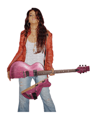 Kaz_Creations Woman Femme Guitar - zdarma png