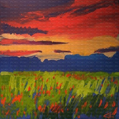 landscape background sunset - PNG gratuit