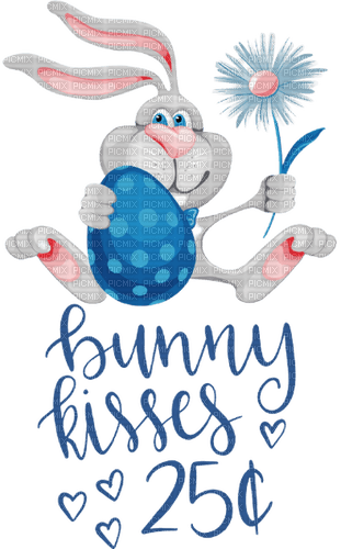 Kaz_Creations Easter-Text-Bunny-Kisses-25c - PNG gratuit