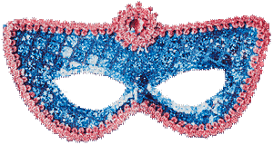 soave deco mask carnival animated blue pink - Gratis animeret GIF