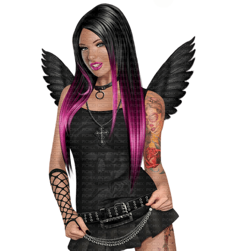 SM3 FEMALE EMO GOTHIC PINK IMAGE WINGS - 無料png