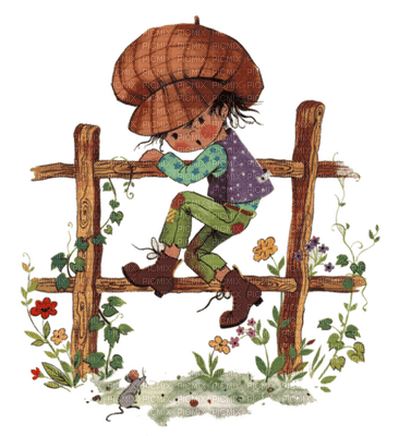 Kaz_Creations Child On Fence - png gratuito