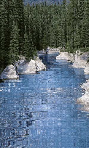 nature river animated - GIF animado gratis