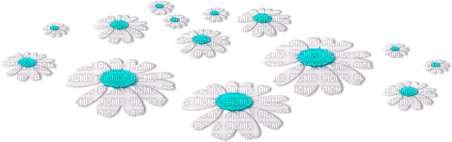 soave deco flowers scrap floor daisy white blue - png ฟรี