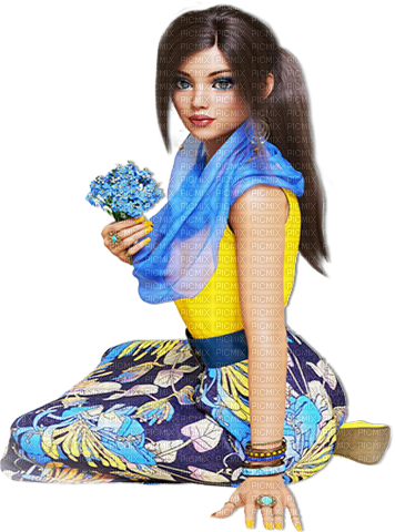 soave woman spring flowers fashion Ukraine blue - besplatni png