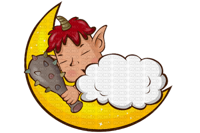Kaz_Creations Funny Cartoon Baby Sleeping  On Moon - zadarmo png