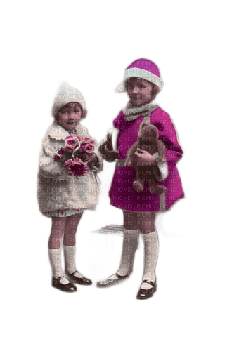 loly33 enfant vintage hiver - 免费PNG