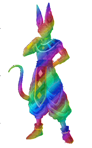 Rainbow Beerus - Бесплатный анимированный гифка
