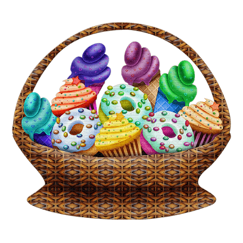 Basket of Sweets - Free PNG