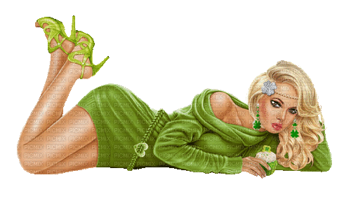 Women. Saint Patricks Day. Green. Leila - Gratis animerad GIF