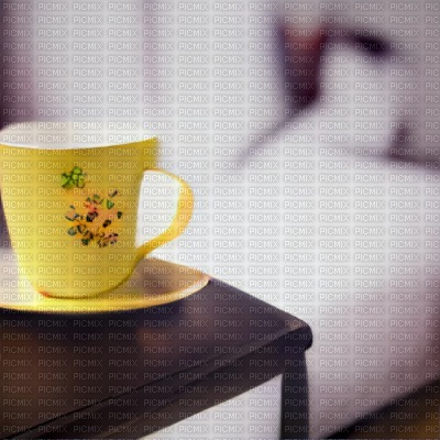 Yellow Mug on Table - бесплатно png