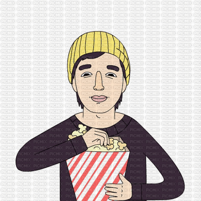 boy eat popcorn - Gratis animerad GIF