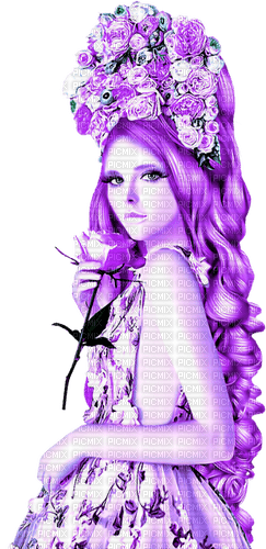 Woman.Roses.Purple - Free PNG