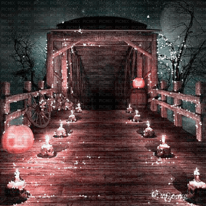 soave background animated halloween bridge - Nemokamas animacinis gif
