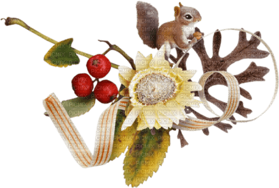 cecily-deco fleur ecureuil - png gratuito