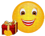 smiley face smile yellow gift - Gratis geanimeerde GIF