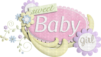 Kaz_Creations Deco Scrap Logo Text Sweet Baby Girl Colours - PNG gratuit