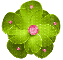 kikkapink deco scrap green flower - безплатен png