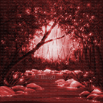 Y.A.M._Fantasy Landscape background red - 免费动画 GIF