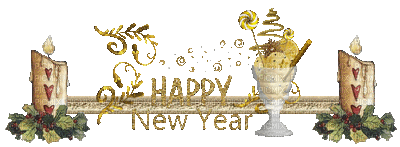 new year silvester text gold - Gratis animeret GIF