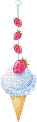 Glace à la fraise kawaii - GIF animé gratuit