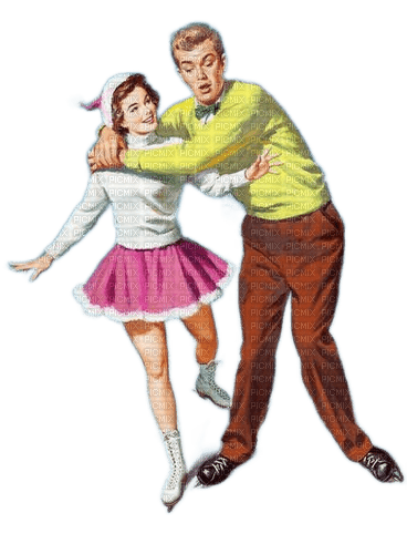 loly33 couple vintage hiver - zadarmo png