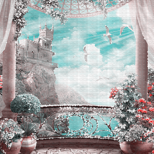 dolceluna animated balcony vintage castle - Gratis animerad GIF