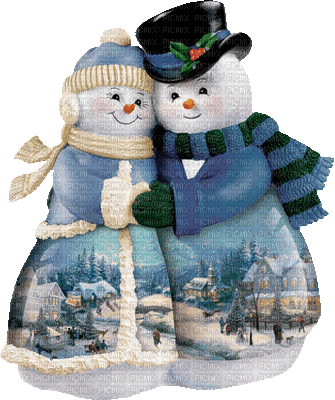 SNOWMAN PAIR bonhomme de neige - GIF animate gratis