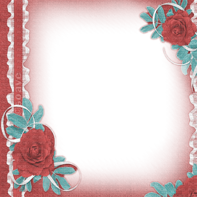 soave frame vintage flowers rose lace PINK teal - ilmainen png