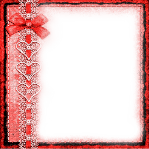 Red Bow and Pearls Frame - By KittyKatLuv65 - Free PNG