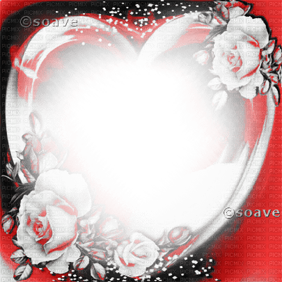 soave frame vintage heart valentine flowers rose - безплатен png