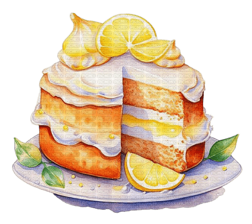 Lemon.Cake.Gâteau au citron.Victoriabea - PNG gratuit