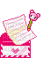 love letter pink hearts heart valentines pixel art - Darmowy animowany GIF