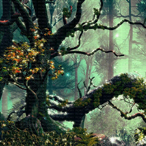 Y.A.M._Fantasy forest background - Free animated GIF